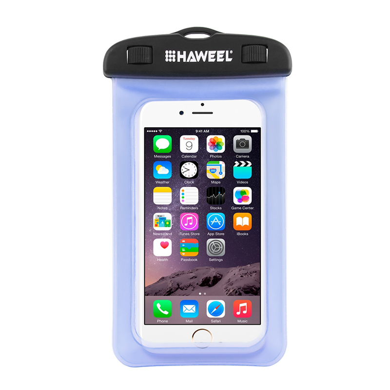 Pouzdro HAWEEL pro Apple iPhone - voděodolné - plast / guma - černé / modré
