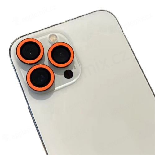 Tvrdené sklo pre Apple iPhone 15 Pro / 15 Pro Max - na šošovku fotoaparátu - svetelné - sada 3 ks - červené