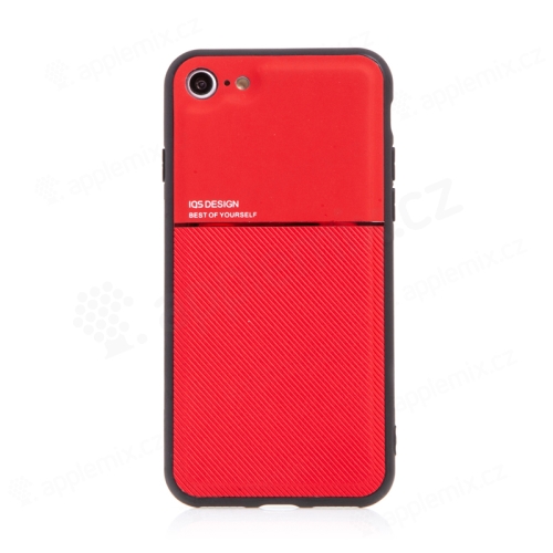 Kryt pro Apple iPhone 7 / 8 / SE (2020) / SE (2022) - vestavěný plíšek pro držáky - plastový / gumový - červený
