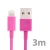 Synchronizačný a nabíjací kábel Lightning pre Apple iPhone / iPad / iPod - hrubý - ružový - 3 m