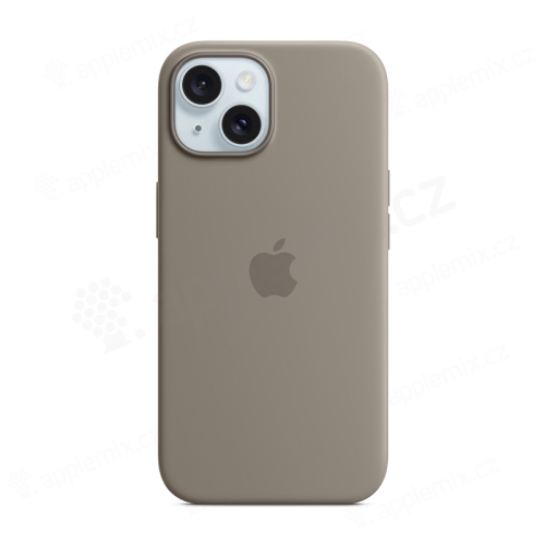 Originálny kryt pre Apple iPhone 15 - MagSafe - silikónový - hliníkovo sivý