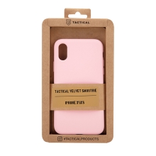 Kryt TACTICAL Velvet Smoothie pro Apple iPhone X / Xs - příjemný na dotek - silikonový - růžový