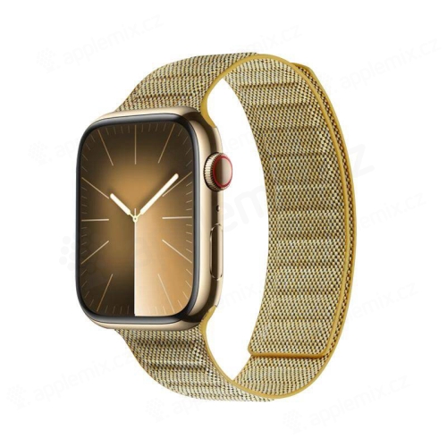 Remienok CRONG Melange pre Apple Watch 38 mm / 40 mm / 41 mm - magnetický - látkový - žltý
