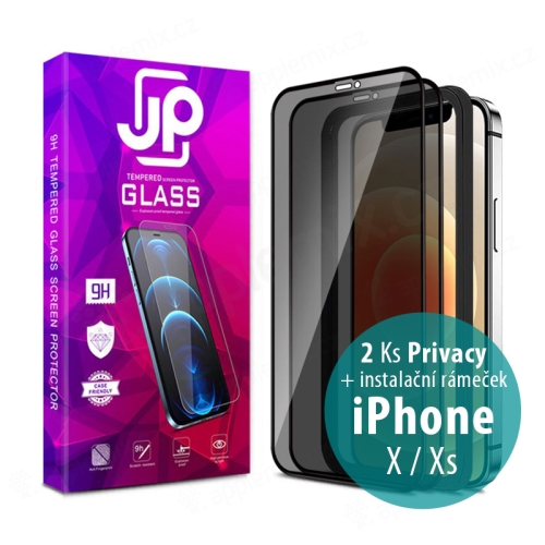 JP Tvrdené sklo pre Apple iPhone X / XS - Privacy design - sada 2 kusov - 2,5D