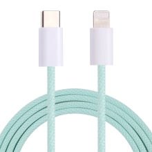 Synchronizační a nabíjecí kabel - USB-C - Lightning pro Apple zařízení - tkanička - 1m - zelený