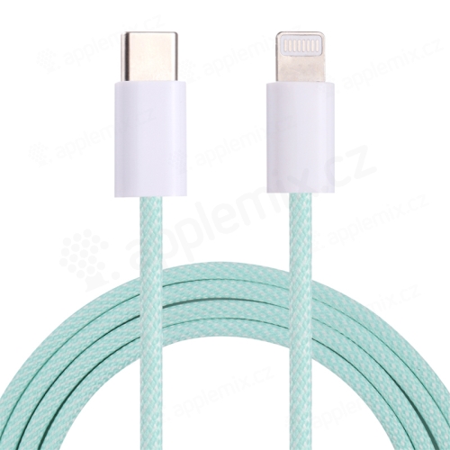 Synchronizační a nabíjecí kabel - USB-C - Lightning pro Apple zařízení - tkanička - 1m - zelený