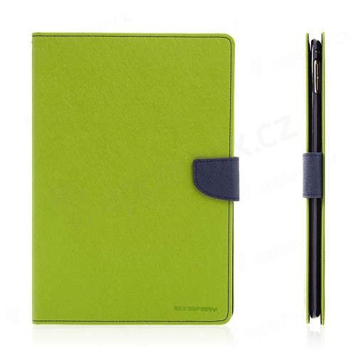 MERCURY Fancy Diary case pre Apple iPad Pro 9,7 - stojan a priestor na dokumenty - zelený / modrý