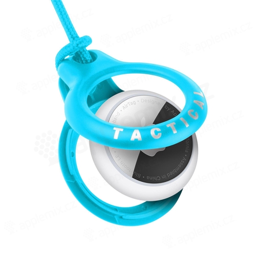 Kryt / obal pro Apple AirTag TACTICAL Beam - se šňůrkou - plastový - azurově modrý