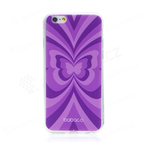 Kryt BABACO pre Apple iPhone 6 / 6S - Motýlí efekt - gumový - fialový