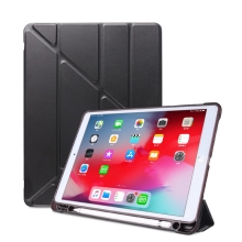 Pouzdro pro Apple iPad 10,2&quot; (2019 - 2021) / Pro 10,5&quot; / Air 3 - origami stojánek - gumové - černé