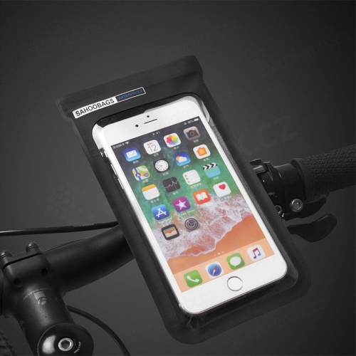 SAHOO Vodotesné puzdro na bicykel pre Apple iPhone vrátane Plus a Max - látkové - čierne