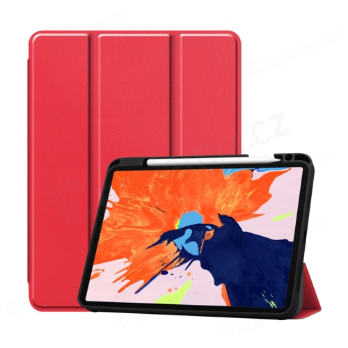 Pouzdro pro Apple iPad Pro 12,9" (2018) / 12,9" (2020) - stojánek + prostor pro Apple Pencil - červené