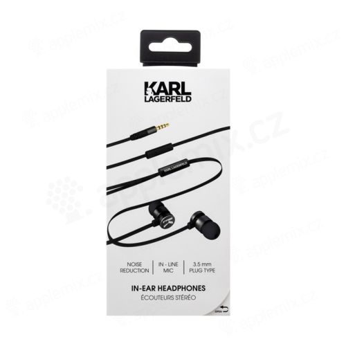 Sluchátka KARL LAGERFELD - špunty - ovládání + mikrofon - černá
