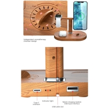 Stojánek / bezdrátová nabíječka Qi 4v1 pro Apple iPhone + AirPods + Watch + vůně - MagSafe