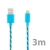 Synchronizační a nabíjecí kabel Lightning pro Apple iPhone / iPad / iPod - tkanička - modrý - 3m