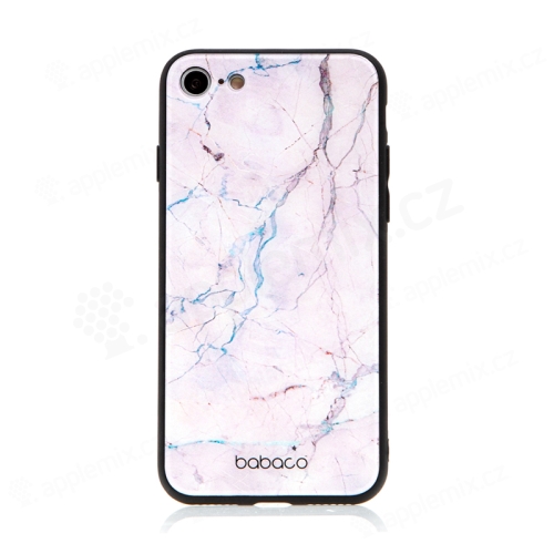 Kryt BABACO pro Apple iPhone 7 / 8 / SE (2020) / SE (2022) - skleněný - růžový mramor