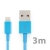 Synchronizační a nabíjecí kabel Lightning pro Apple iPhone / iPad / iPod  - silný - modrý - 3m