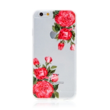 Kryt BABACO pro Apple iPhone 6 / 6S - gumový - průhledný - růže