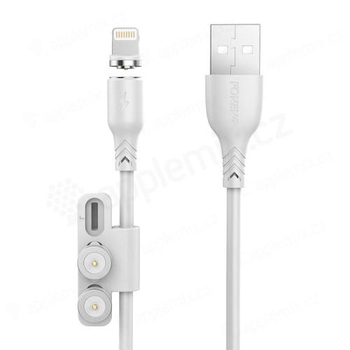 FONENG Nabíjací kábel 3v1 pre Apple iPhone / iPad - Lightning + USB-C + Micro USB - Magnetický - Čierny