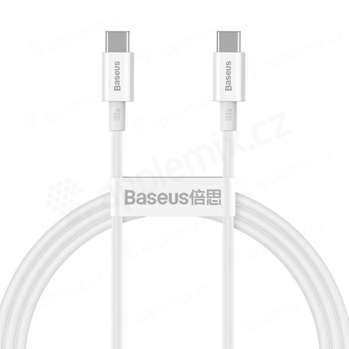 Synchronizačný a nabíjací kábel USB-C / USB-C BASEUS - 100 W - 2 m - biely