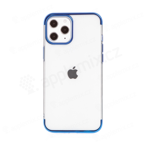 Kryt FORCELL Electro pro Apple iPhone 12 Pro Max - gumový - průhledný / modrý