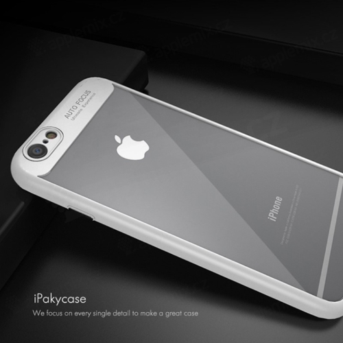 Kryt IPAKY pro Apple iPhone 6 / 6S - plastový / gumový - průhledný / bílý