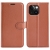 Puzdro pre Apple iPhone 15 - stojan - umelá koža - hnedé