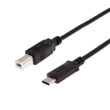Kabel USB-C male / USB 2.0 B - pro připojení tiskárny / mixážního pultu - černý - 1m