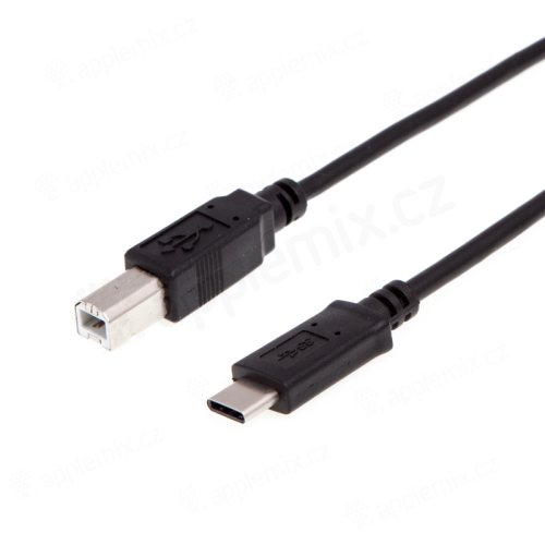 Kábel USB-C samec / USB 2.0 B - na pripojenie tlačiarne / mixéra - čierny - 1 m