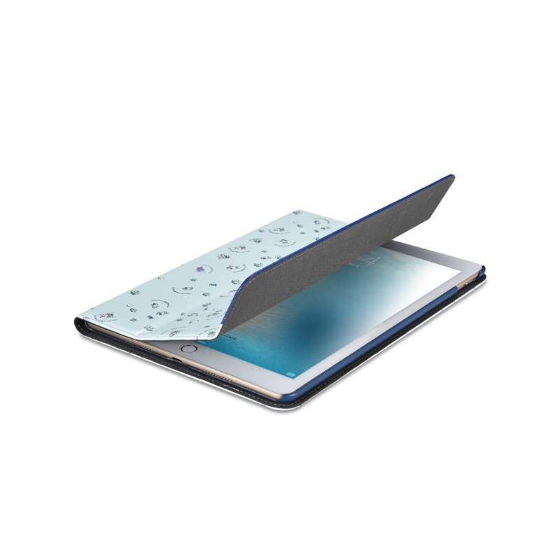 Pouzdro XOOMZ pro Apple iPad Pro 10,5 - funkce chytrého uspání + stojánek - modré - včely a květiny