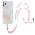 Kryt pro Apple iPhone 11 Pro Max - mramorové obrazce - šňůrka - růžový