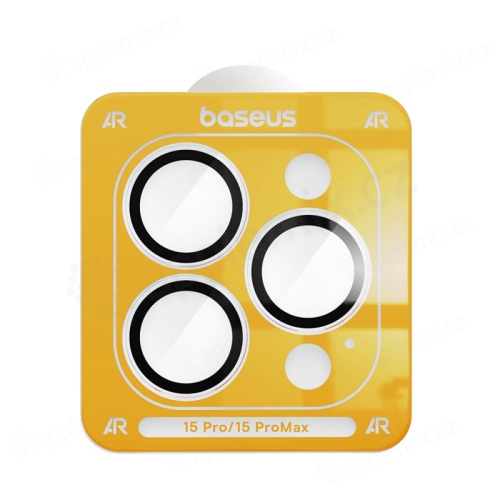 Tvrzené sklo (Temperd Glass) BASEUS pro Apple iPhone 15 Pro / 15 Pro Max - na čočky kamery - černé