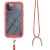 Kryt pro Apple iPhone 12 / 12 Pro - odolný - šňůrka - plastový / gumový - červený