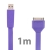 Plochý synchronizační a nabíjecí USB kabel pro Apple iPhone / iPad / iPod - fialový