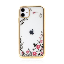 Kryt FORCELL Diamond pro Apple iPhone 11 Pro - gumový - květiny a kamínky