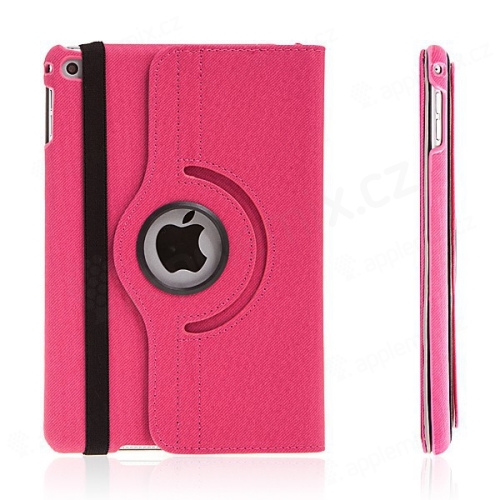 Pouzdro / kryt pro Apple iPad mini 4 - 360° otočný držák a prostor na doklady - růžové
