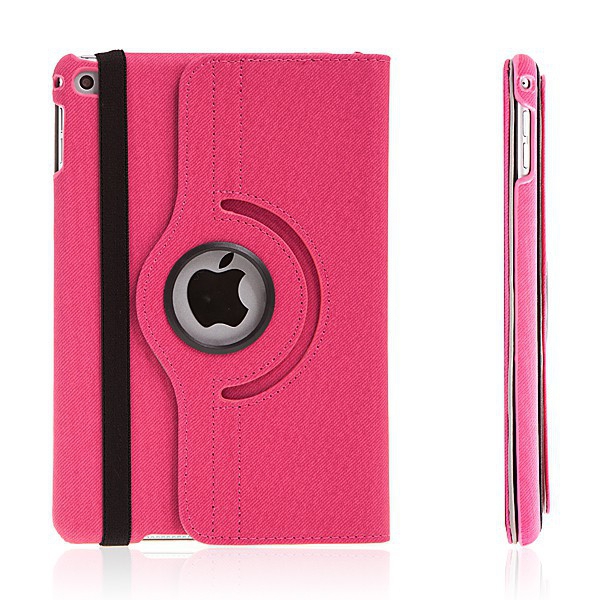 Pouzdro / kryt pro Apple iPad mini 4 - 360° otočný držák a prostor na doklady - růžové