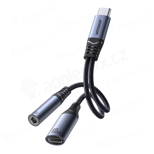 JOYROOM USB-C na 3,5 mm jack + USB-C adaptér - pre Apple iPhone / iPad - 10 cm - čierny