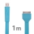 Plochý synchronizační a nabíjecí USB kabel pro Apple iPhone / iPad / iPod - modrý