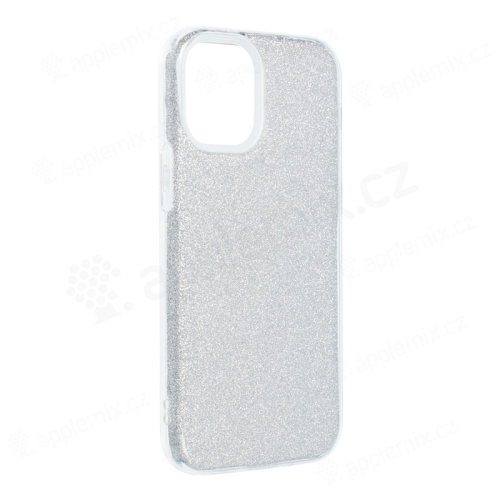 Kryt FORCELL Shining pre Apple iPhone 12 mini - plast / guma - strieborný