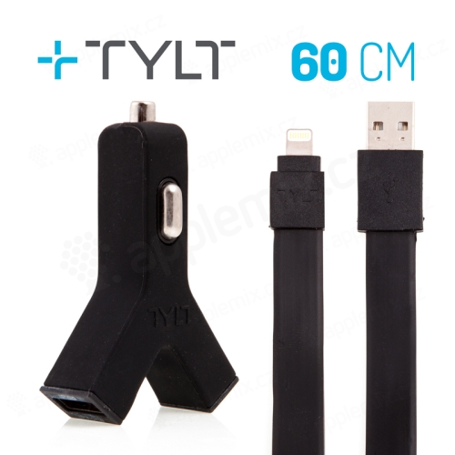 2v1 nabíjecí sada TYLT pro Apple zařízení - autonabíječka 2x USB (2.1A) + MFi certifikovaný kabel Lightning