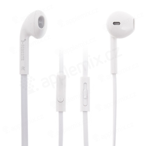Sluchátka s ovládáním a mikrofonem pro Apple a další zařízení - noodle style - bílá