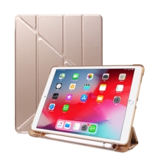Pouzdro pro Apple iPad 10,2&quot; (2019 - 2021) / Pro 10,5&quot; / Air 3 - origami stojánek - gumové - zlaté
