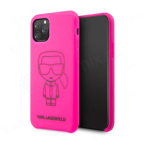 Kryt KARL LAGERFELD pro Apple iPhone 11 Pro Max - silikonový - růžový