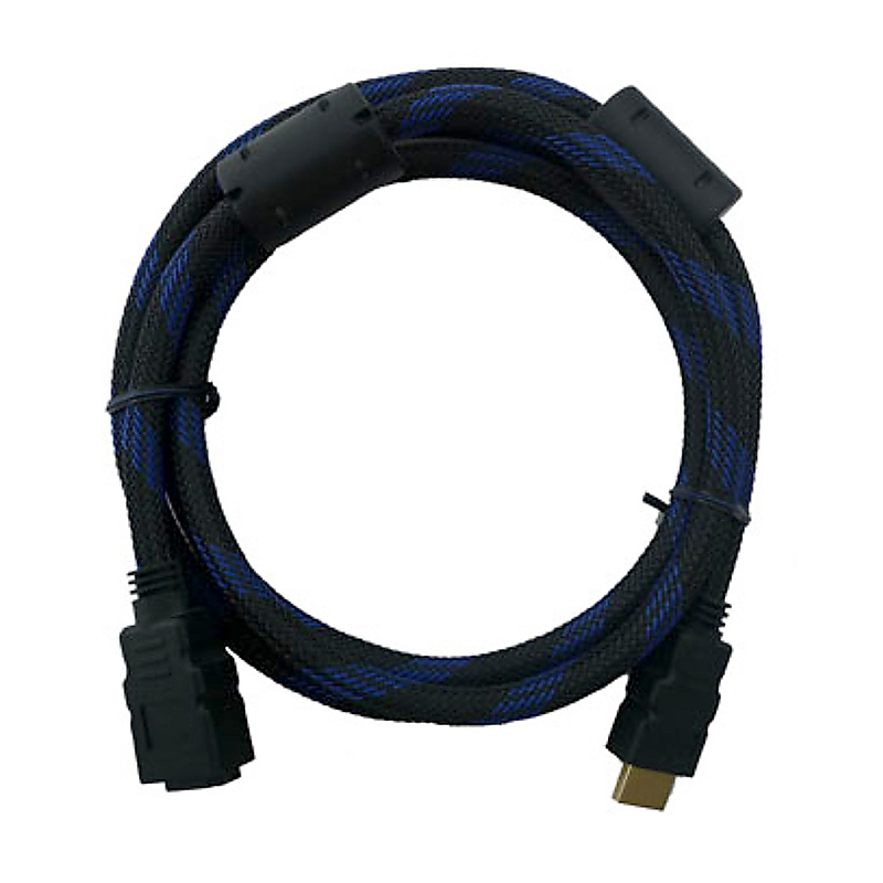 Kabel HDMI samec - HDMI samice - propojovací - podpora 4K - černý / modrý - 1,5m