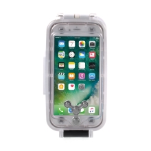 Pouzdro vodotěsné pro Apple iPhone 6 Plus / 6S Plus s odolností do 40m hloubky (IPX8) - průhledné / bílé