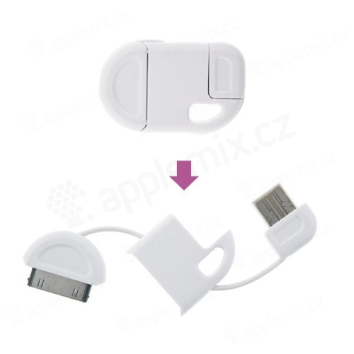 Synchronizačný a nabíjací kábel USB pre Apple iPhone / iPad / iPod - biely - trieda 2