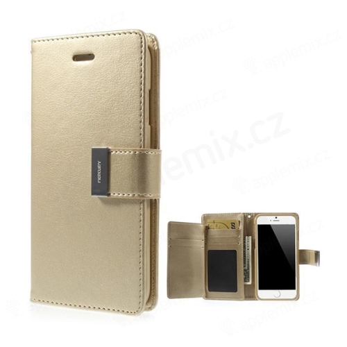 Peňaženkové puzdro Mercury s magnetickým klipom pre Apple iPhone 6 Plus / 6S Plus - zlaté