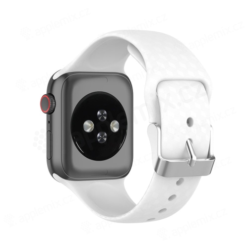 Řemínek pro Apple Watch 41mm / 40mm / 38mm - 3D textura - silikonový - bílý
