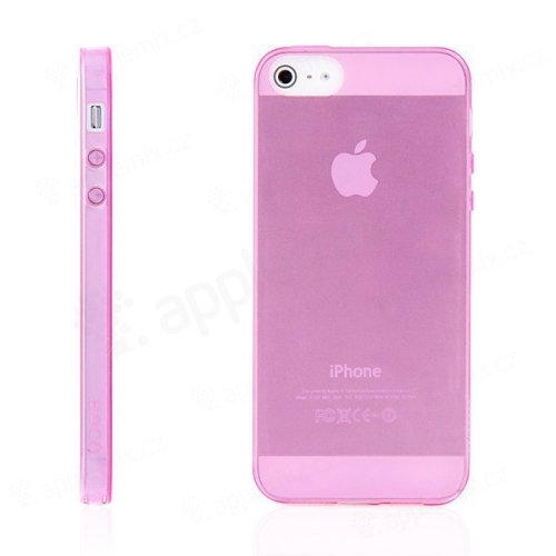 Kryt  pro Apple iPhone 5 / 5S / SE (tl. 0,5mm) - antiprachová záslepka - průhledný - růžový